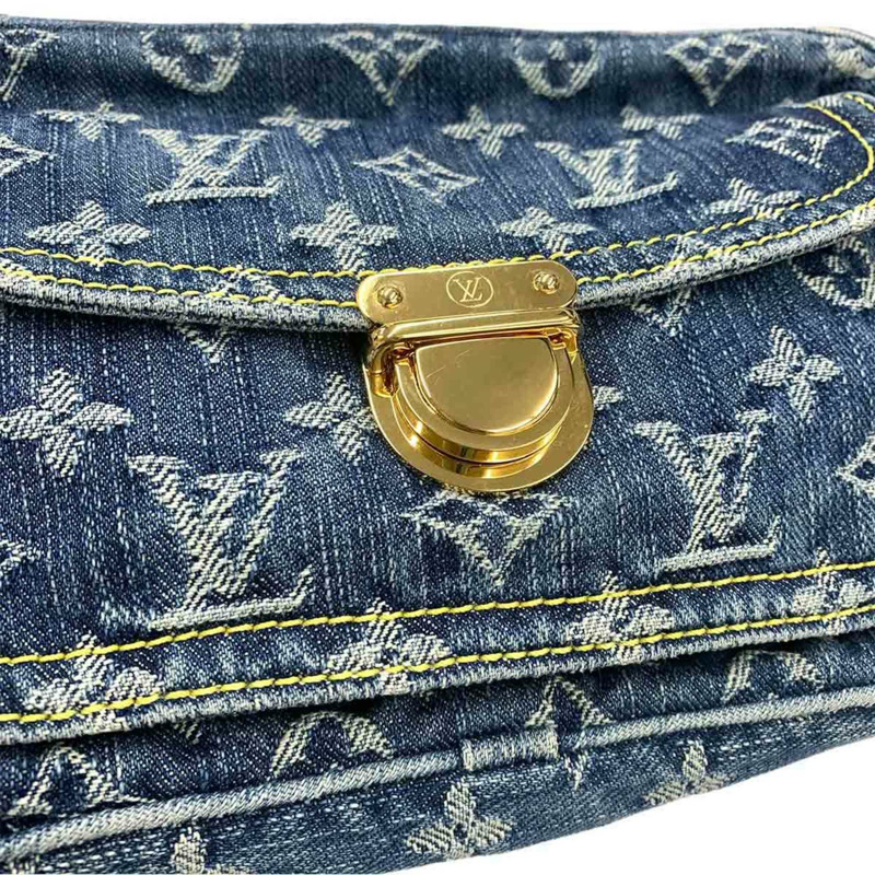 路易威登 Monogram Denim 腰包/斜背包，藍色，M95347，金色五金配件-8