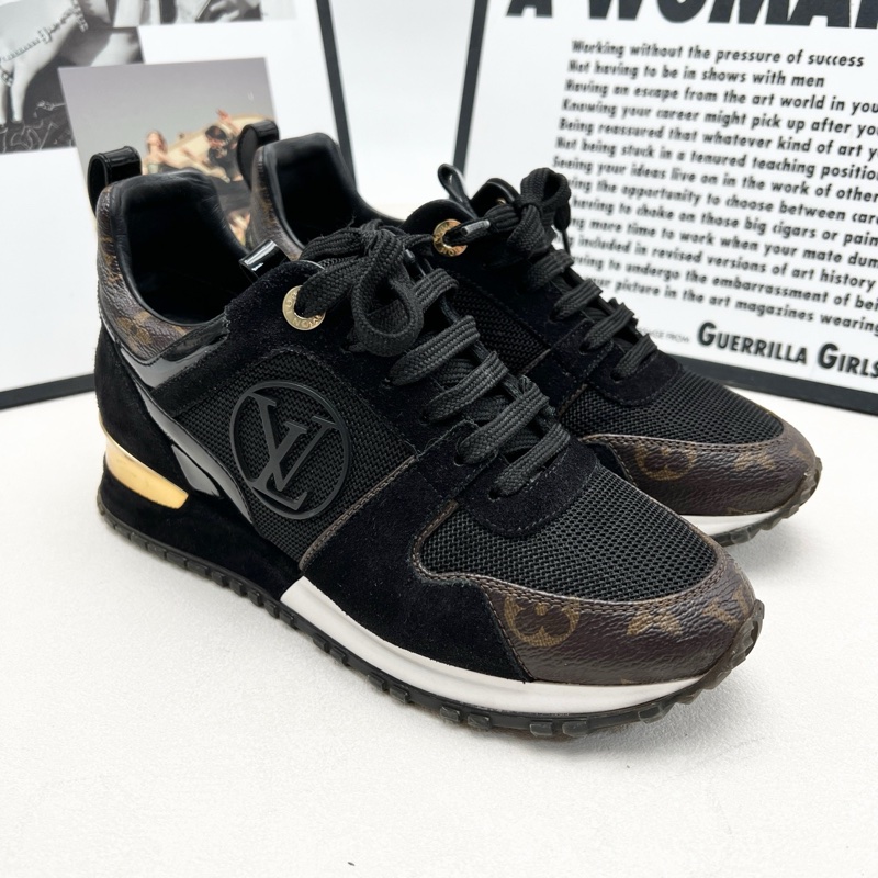 99新 LV/路易威登 Run away黑棕徽標老爹鞋 36碼 無附件-0