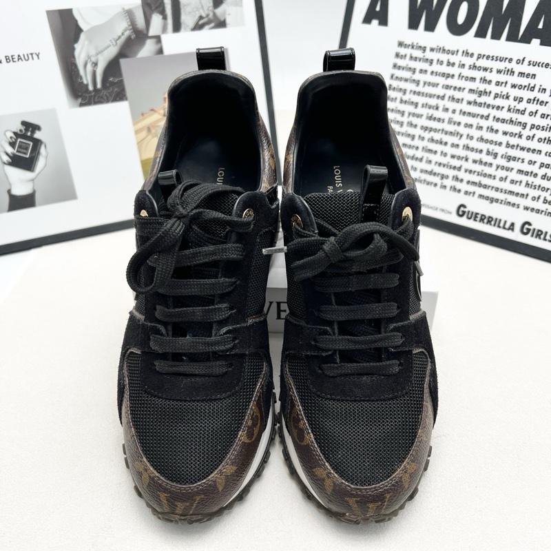 99新 LV/路易威登 Run away黑棕徽標老爹鞋 36碼 無附件-3