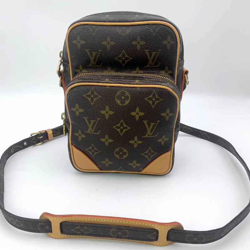 Louis Vuitton 老花雙層相機包，LV經典包，路易威登，麻將包，側背包，二手真品，正品，現貨，免運-0
