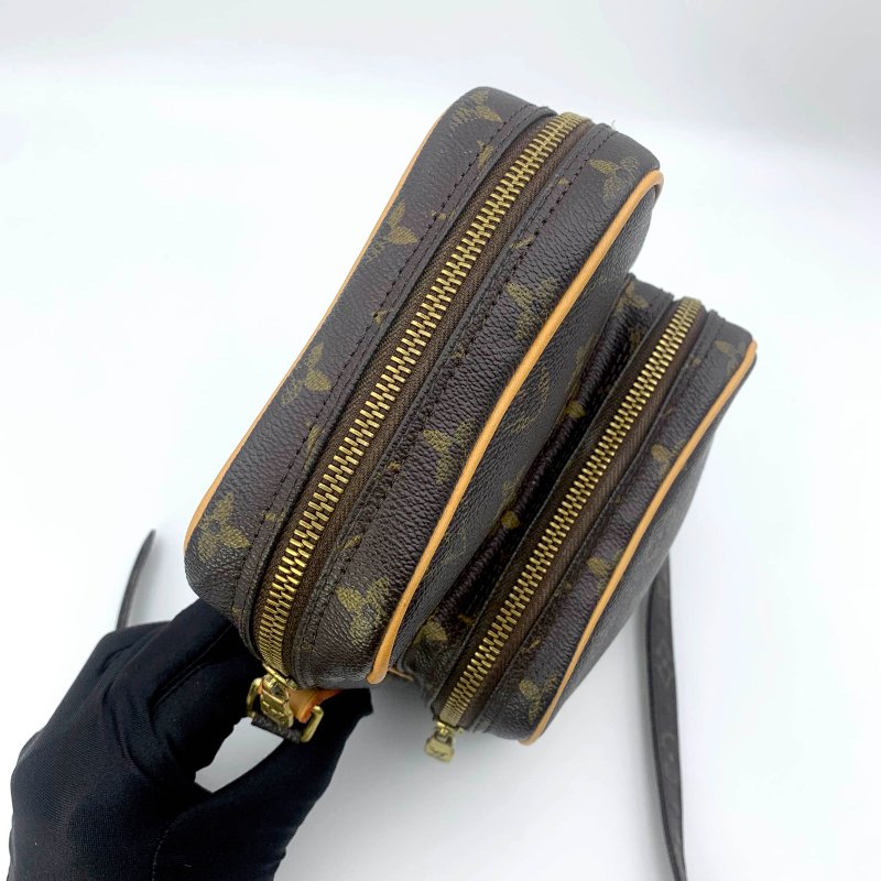 Louis Vuitton 老花雙層相機包，LV經典包，路易威登，麻將包，側背包，二手真品，正品，現貨，免運-10