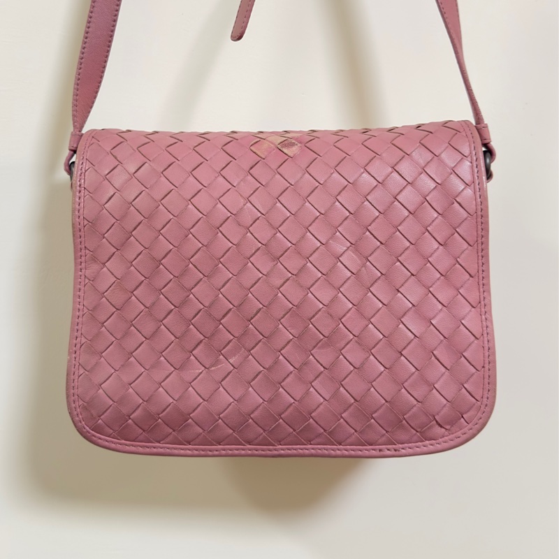 Bottega Veneta 丁香紫 Intrecciato 編織納帕皮革斜背包（二手）-1
