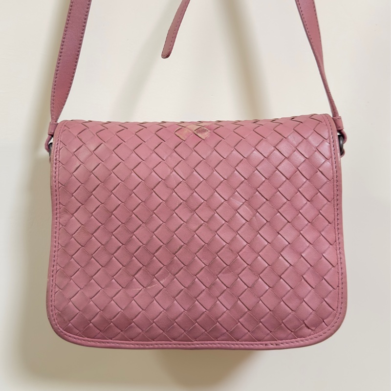 Bottega Veneta 丁香紫 Intrecciato 編織納帕皮革斜背包（二手）-7
