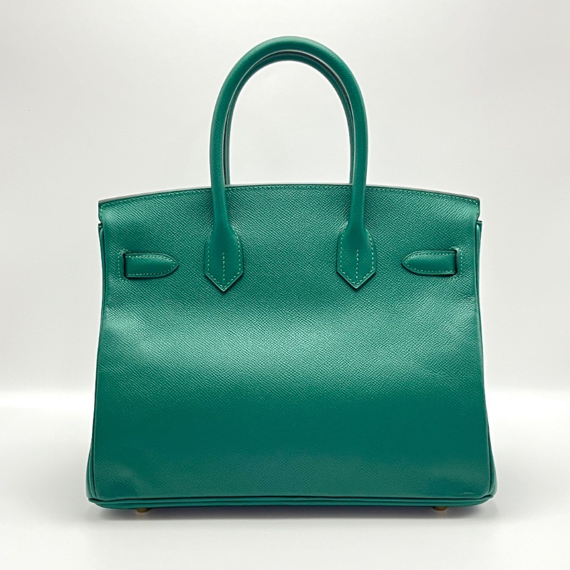 HERMES Birkin30維羅納綠金扣手提包30*24*17 99新配件盒子塵袋鎖鑰匙雨衣-6