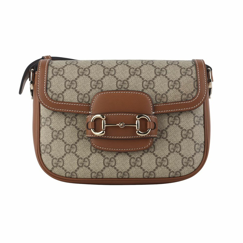 【包稅】GUCCI 815205 GG Supreme 馬銜扣 1955 軟小號斜挎包 35939-2-0