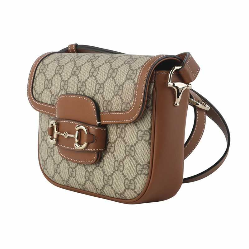 【包稅】GUCCI 815205 GG Supreme 馬銜扣 1955 軟小號斜挎包 35939-2-1