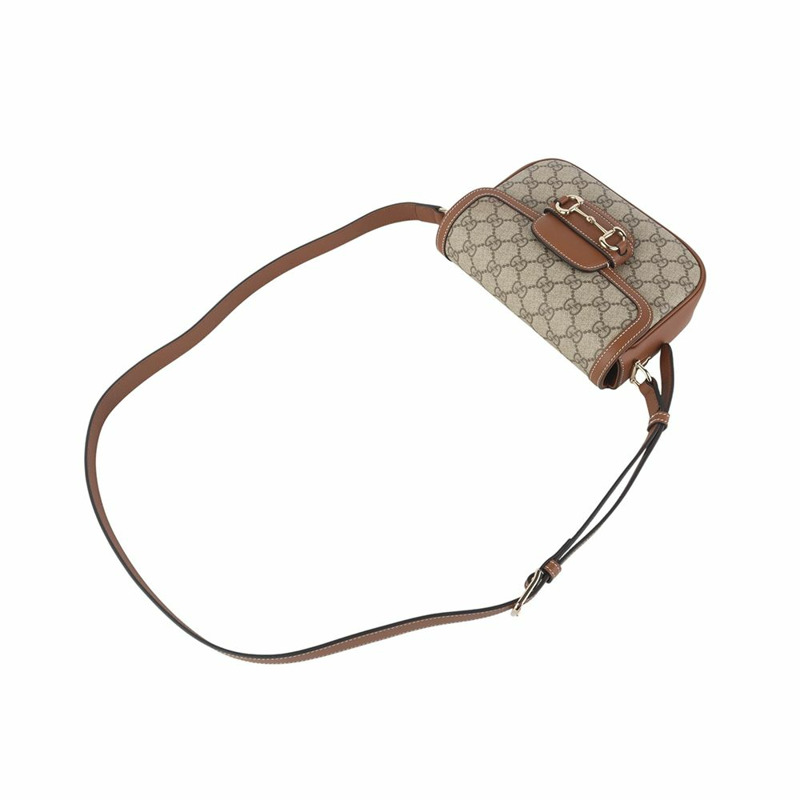 【包稅】GUCCI 815205 GG Supreme 馬銜扣 1955 軟小號斜挎包 35939-2-3