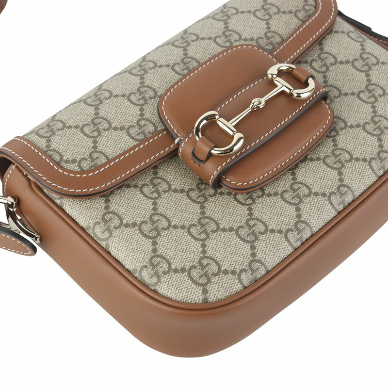 【包稅】GUCCI 815205 GG Supreme 馬銜扣 1955 軟小號斜挎包 35939-2-4