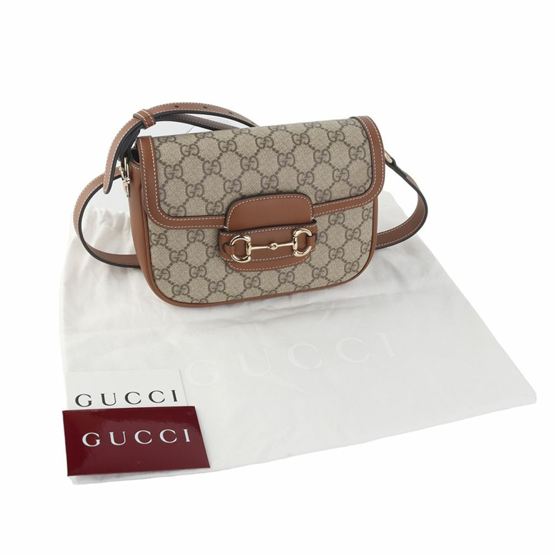 【包稅】GUCCI 815205 GG Supreme 馬銜扣 1955 軟小號斜挎包 35939-2-7