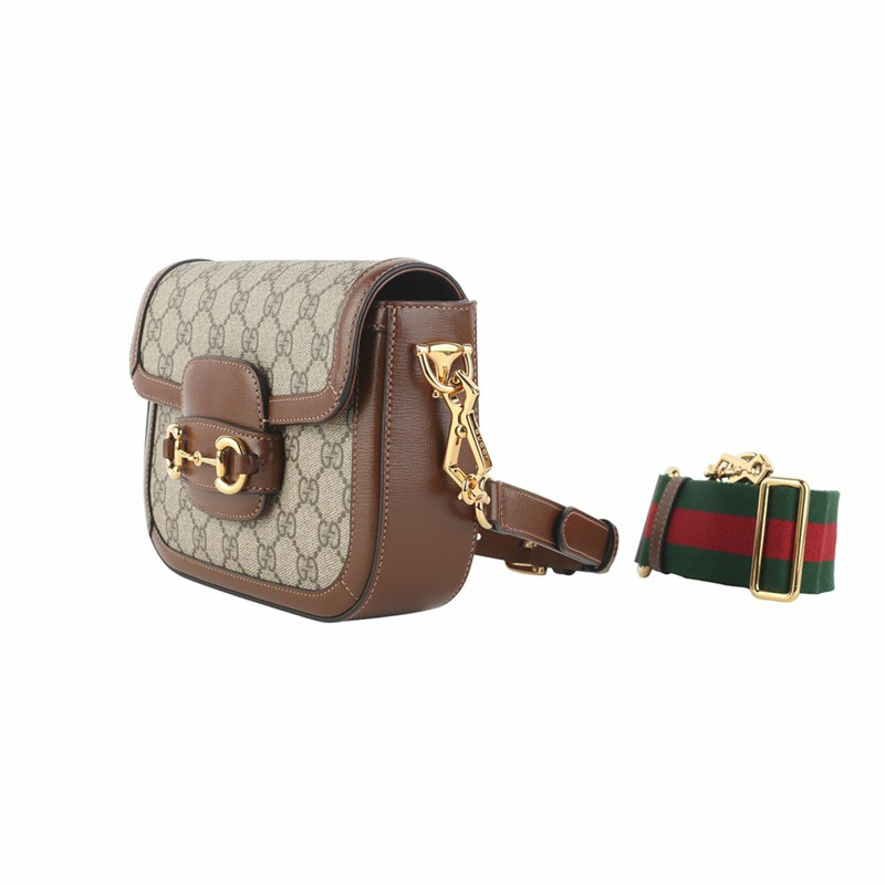 【包稅】GUCCI GG Supreme 馬銜扣 1955 迷你斜背包 658574-1