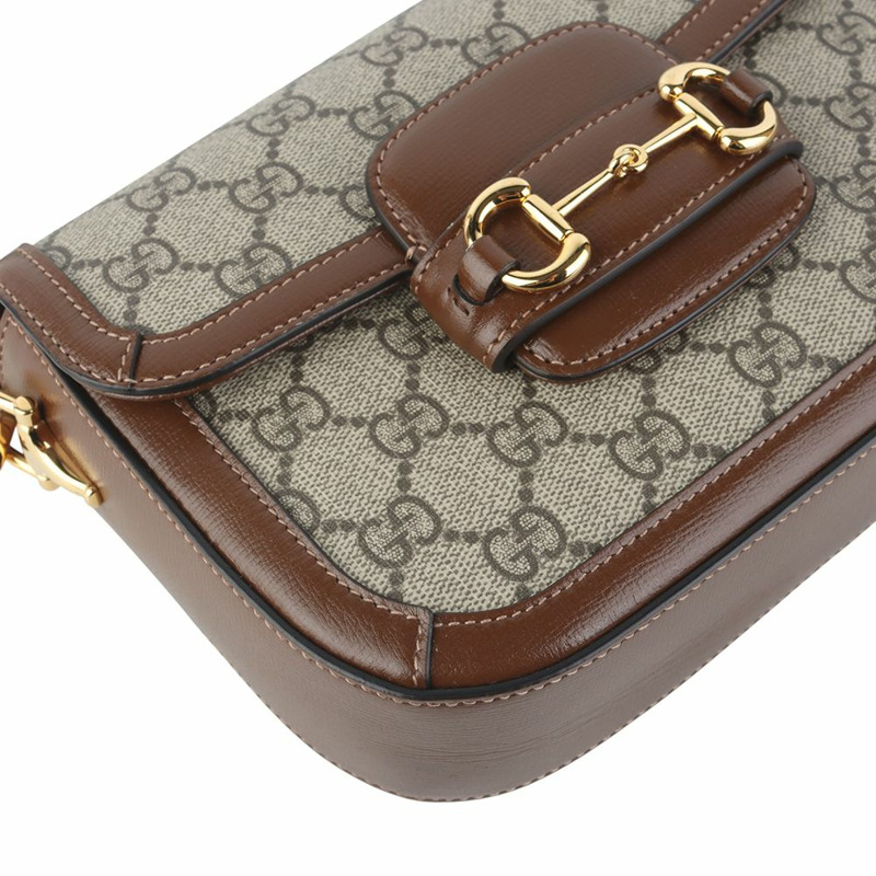 【包稅】GUCCI GG Supreme 馬銜扣 1955 迷你斜背包 658574-4