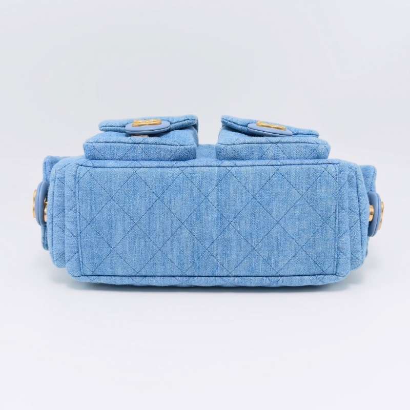 CHANEL 牛仔金扣hobo肩背包24*21*10 99新配件盒子塵袋購證-4