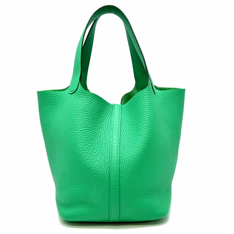 愛馬仕 Hermès Picotin Lock MM Z Stamp，2021 年款，金色五金，女士手提包，Taurillon Clemence 皮革，Vert Comic 色-1