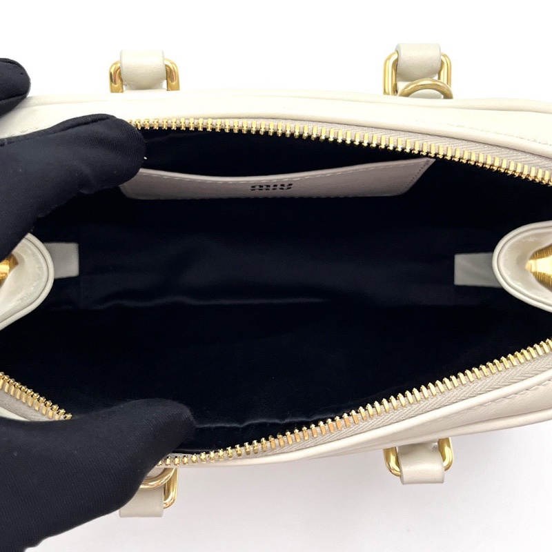 MIUMIU白金保齡球 mini手提肩背斜背包20*11*5 98新配件塵袋-2
