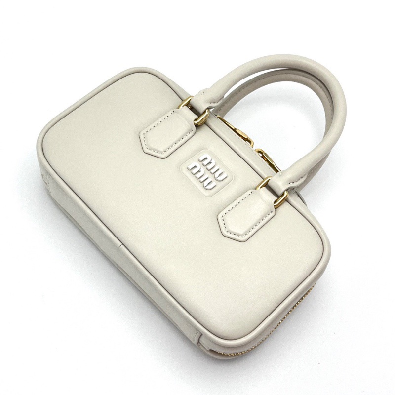 MIUMIU白金保齡球 mini手提肩背斜背包20*11*5 98新配件塵袋-3
