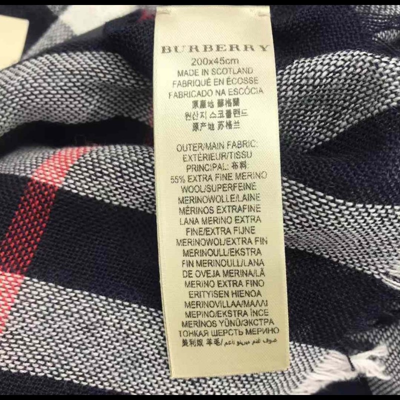 【新品】 Burberry Cashmere 羊毛格紋圍巾 scarf-3