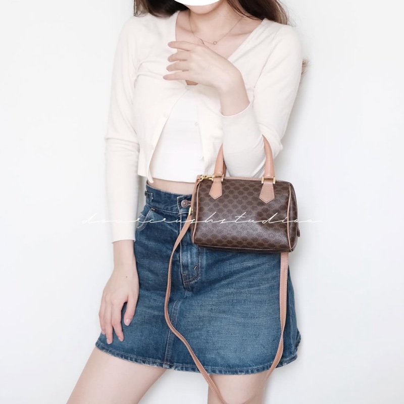Celine 凱旋門老花波士頓斜挎包 Macadam boston crossbody bag-1