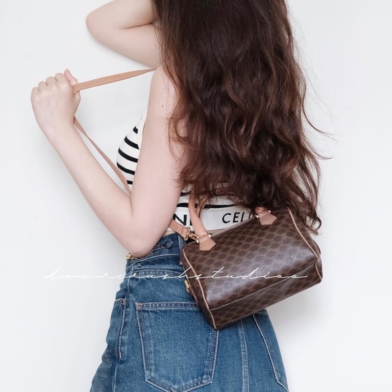Celine 凱旋門老花波士頓斜挎包 Macadam boston crossbody bag-2