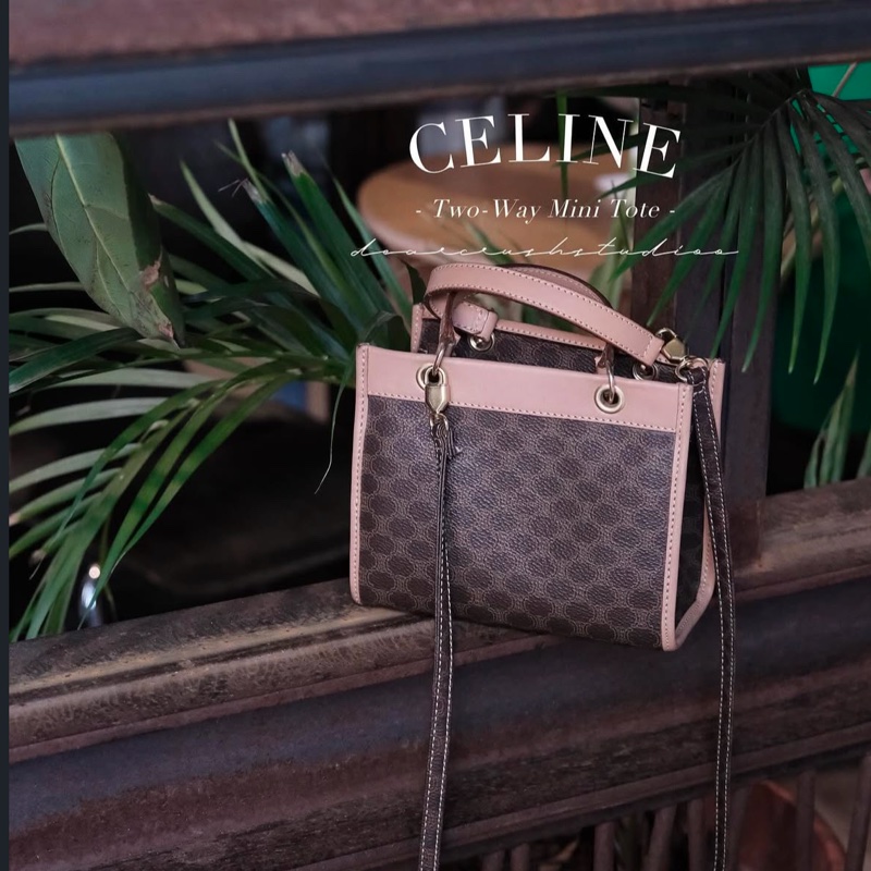 Celine 凱旋門中古拉鍊小盒子 斜挎包-1