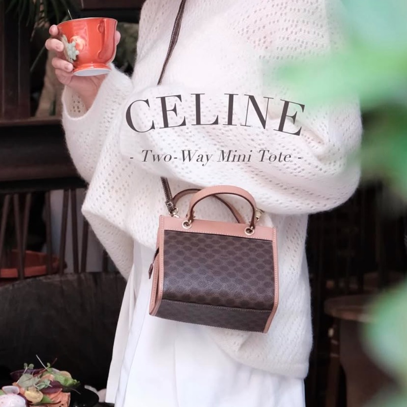 Celine 凱旋門中古拉鍊小盒子 斜挎包-4