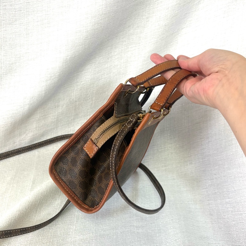 Celine 凱旋門中古拉鍊小盒子 斜挎包-7