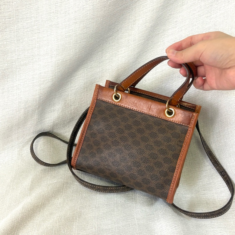 Celine 凱旋門中古拉鍊小盒子 斜挎包-12