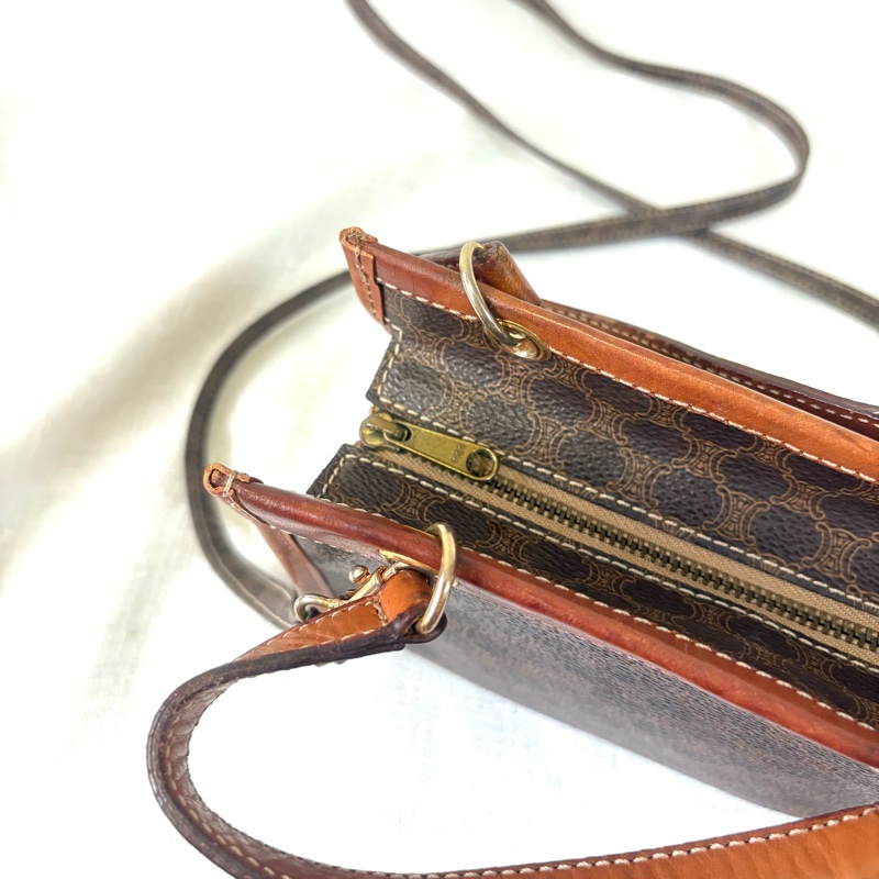 Celine 凱旋門中古拉鍊小盒子 斜挎包-13