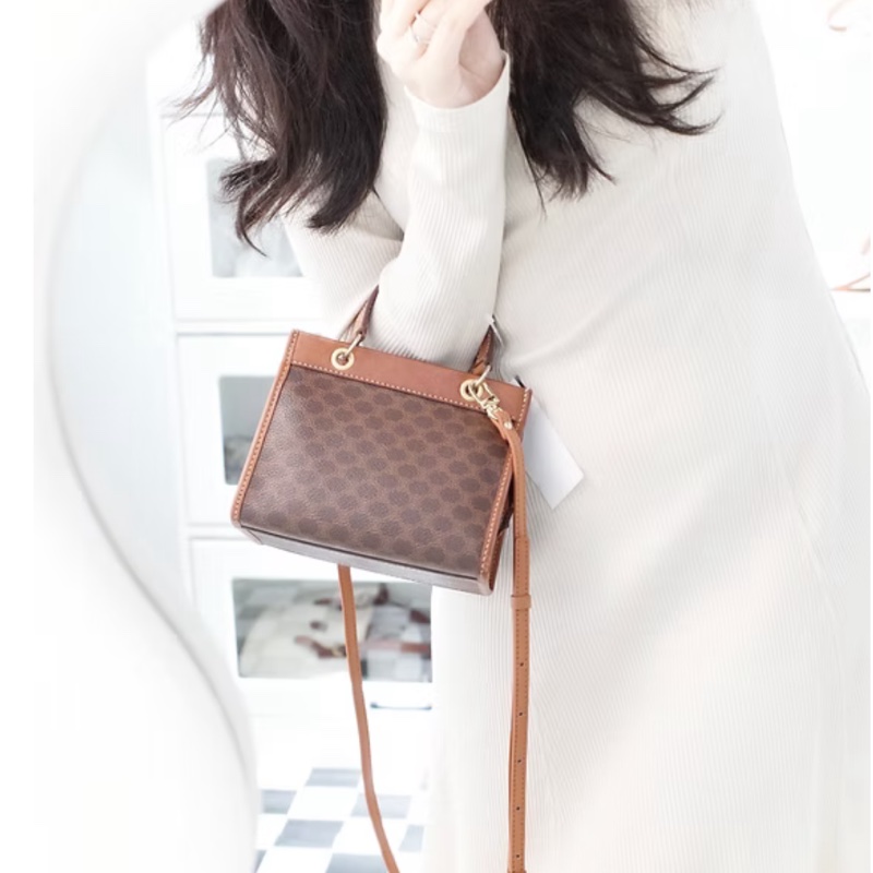 Celine 凱旋門中古拉鍊小盒子 斜挎包-22