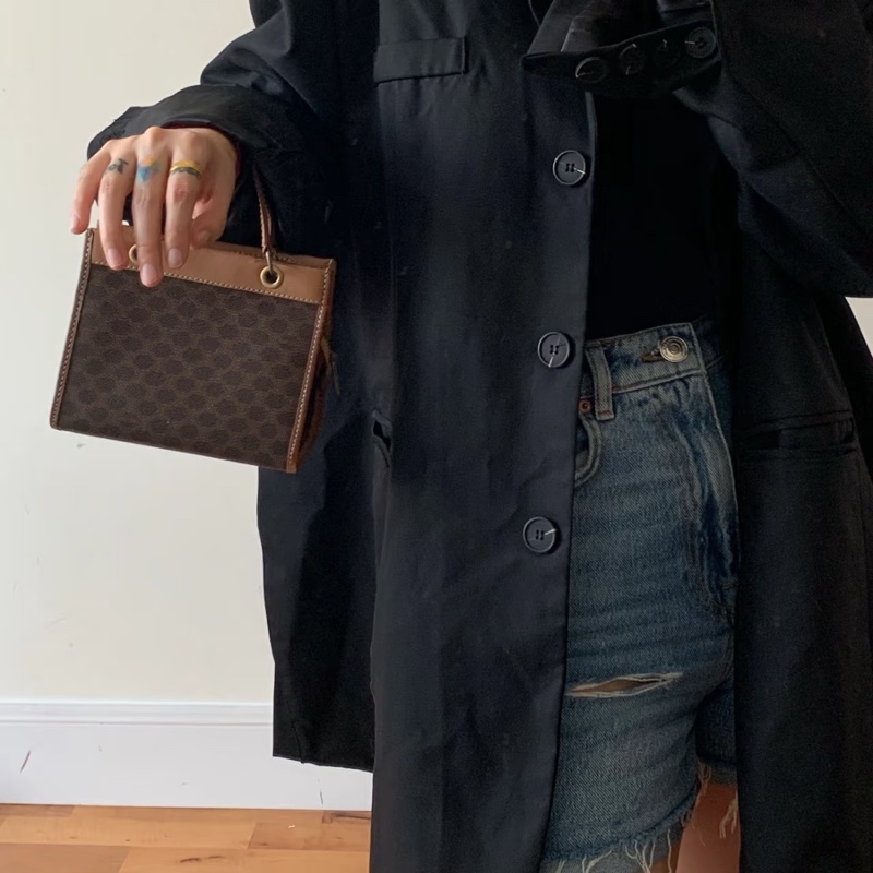 Celine 凱旋門中古拉鍊小盒子 斜挎包-23