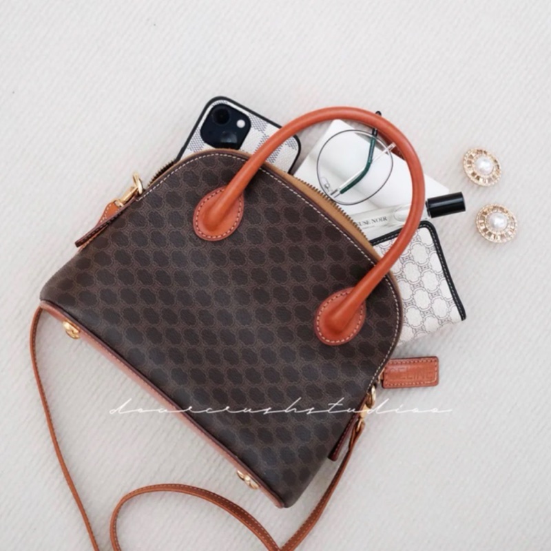 Celine 中古凱旋門老花貝殼包 斜挎包Alma BB-3
