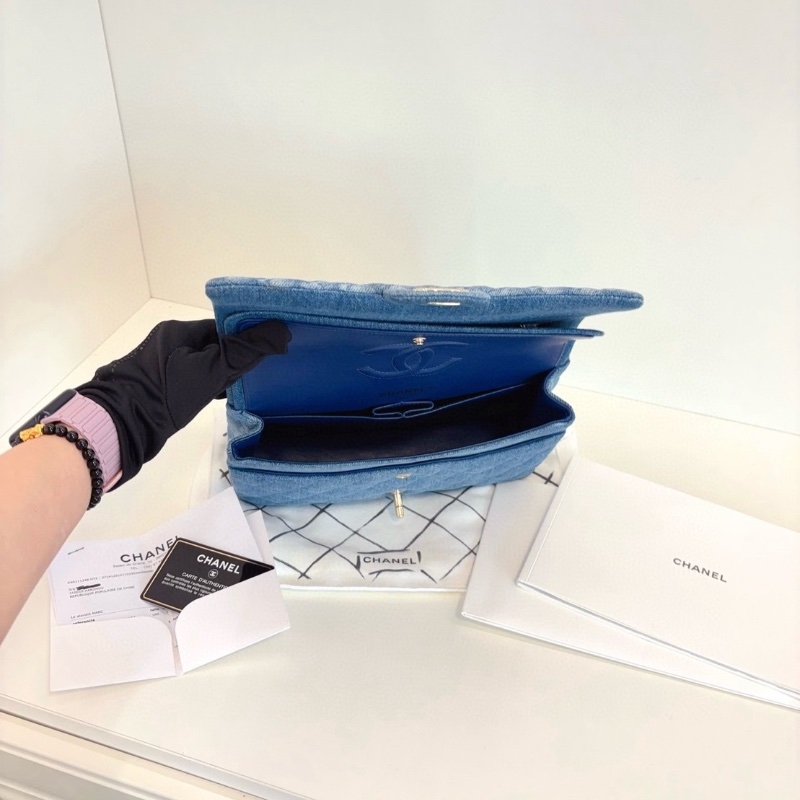 Chanel 季節限量   牛仔CF 中號26*15*6  99新配件塵袋保卡購證-2