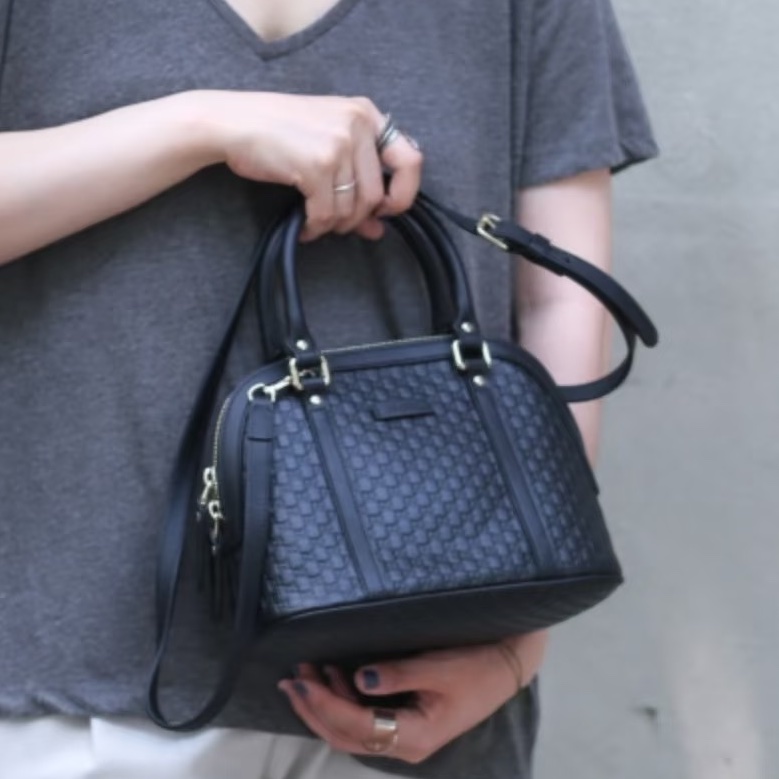 優雅文藝感🥸99新🆕Gucci古馳小號老花壓紋貝殼包手提包單肩斜挎包🐚-5