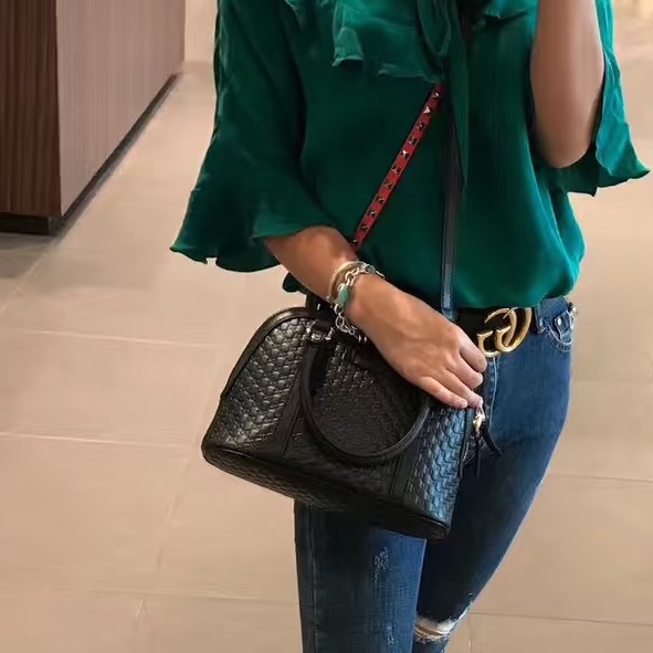 優雅文藝感🥸99新🆕Gucci古馳小號老花壓紋貝殼包手提包單肩斜挎包🐚-9