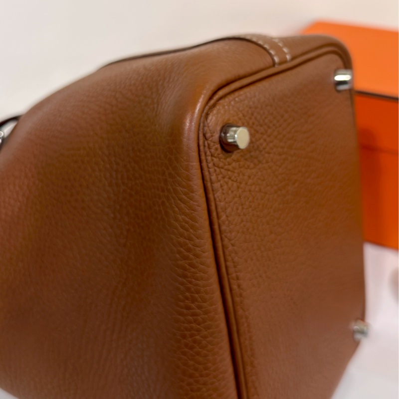 養馬入門首選🐎99新😍Hermes金棕銀扣Picotin18菜籃子包手提包-14