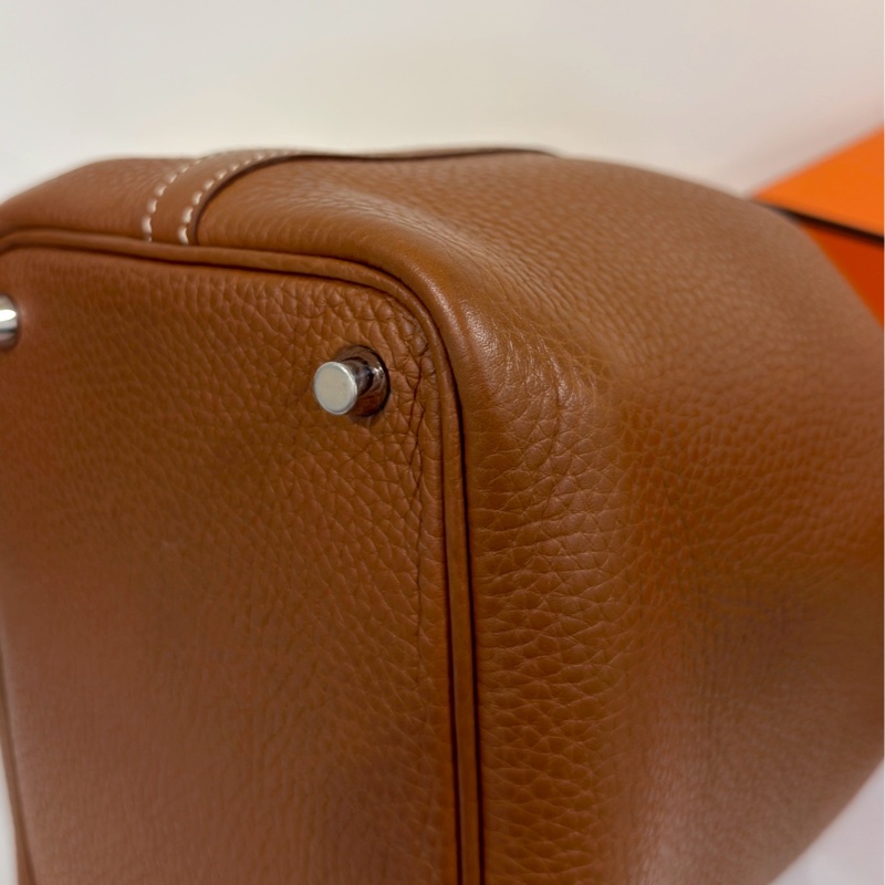 養馬入門首選🐎99新😍Hermes金棕銀扣Picotin18菜籃子包手提包-15