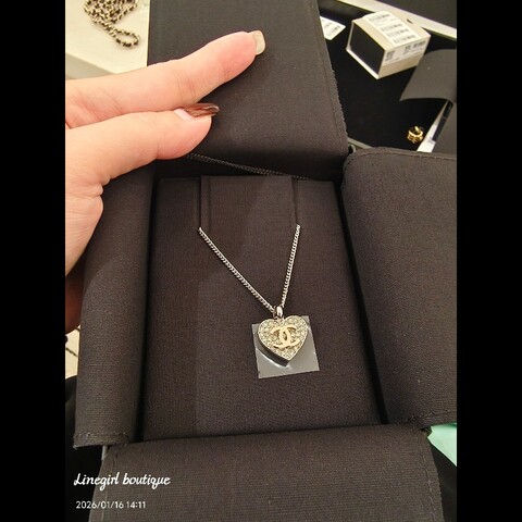 Chanel 26P 愛心水鑽項鍊×鑽超級閃