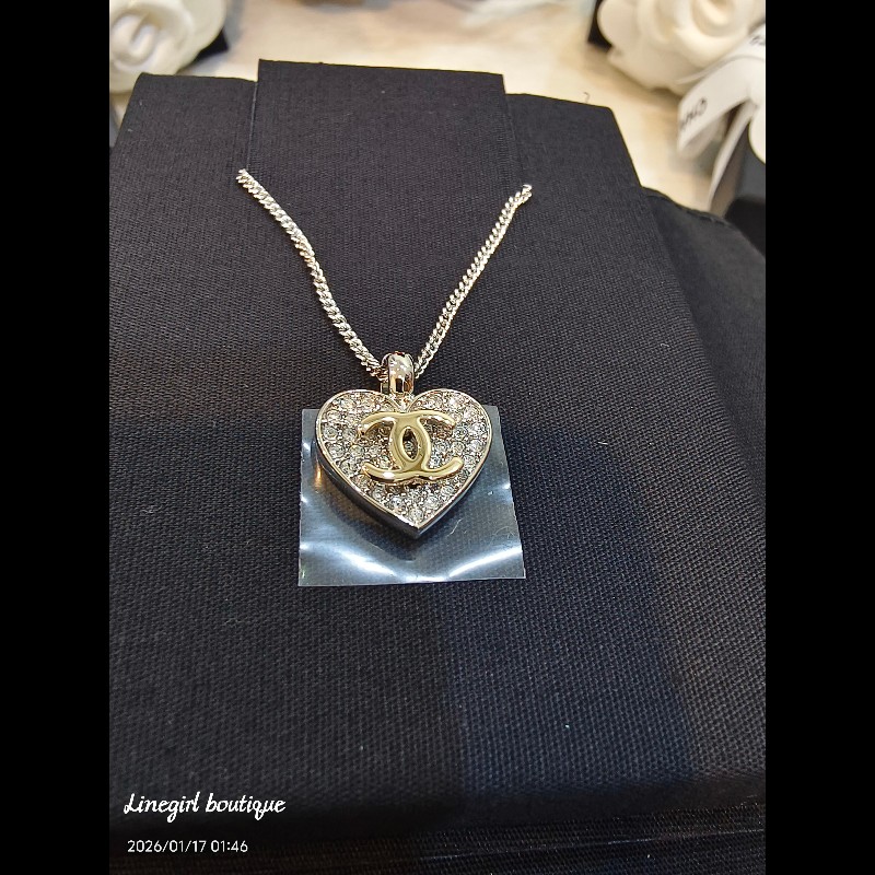Chanel 26P 愛心水鑽項鍊×鑽超級閃-5