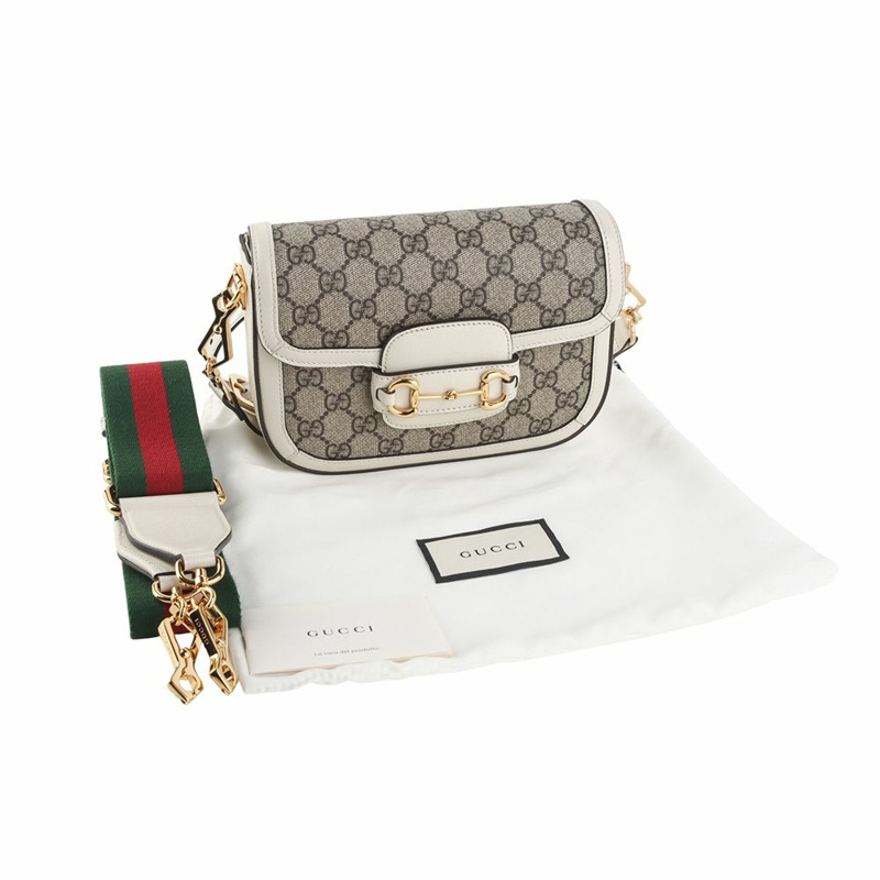 【包稅】GUCCI GG Supreme 馬銜扣 1955 迷你斜背包 658574-7