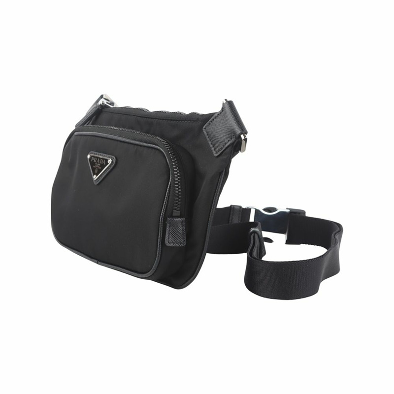 【包稅】PRADA 2VH128 尼龍 Saffiano 飾邊機車斜背包 36006-1