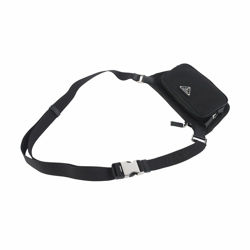 【包稅】PRADA 2VH128 尼龍 Saffiano 飾邊機車斜背包 36006-3