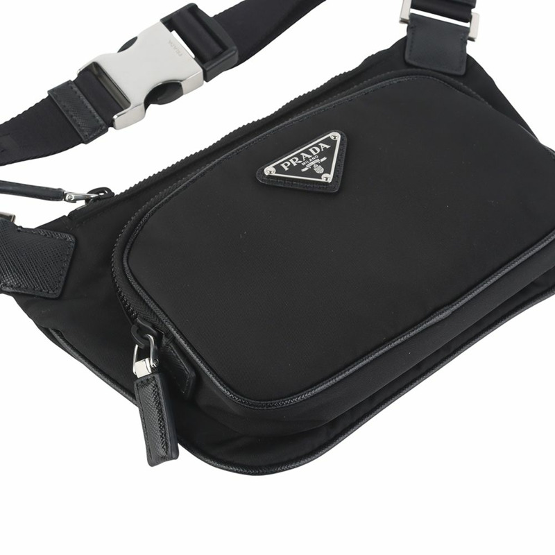 【包稅】PRADA 2VH128 尼龍 Saffiano 飾邊機車斜背包 36006-4