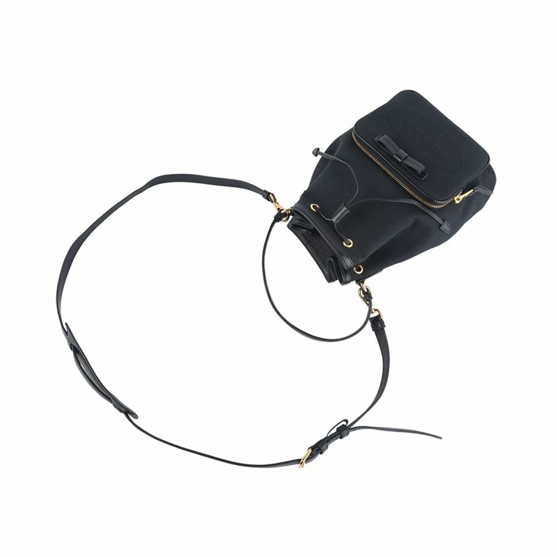 【包稅】PRADA 1BH097 Logo提花織帶水桶包 大 36045Y-3