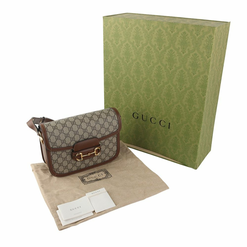【包稅】GUCCI 602204 GG Supreme 馬銜扣 1955 肩包 36106K-7