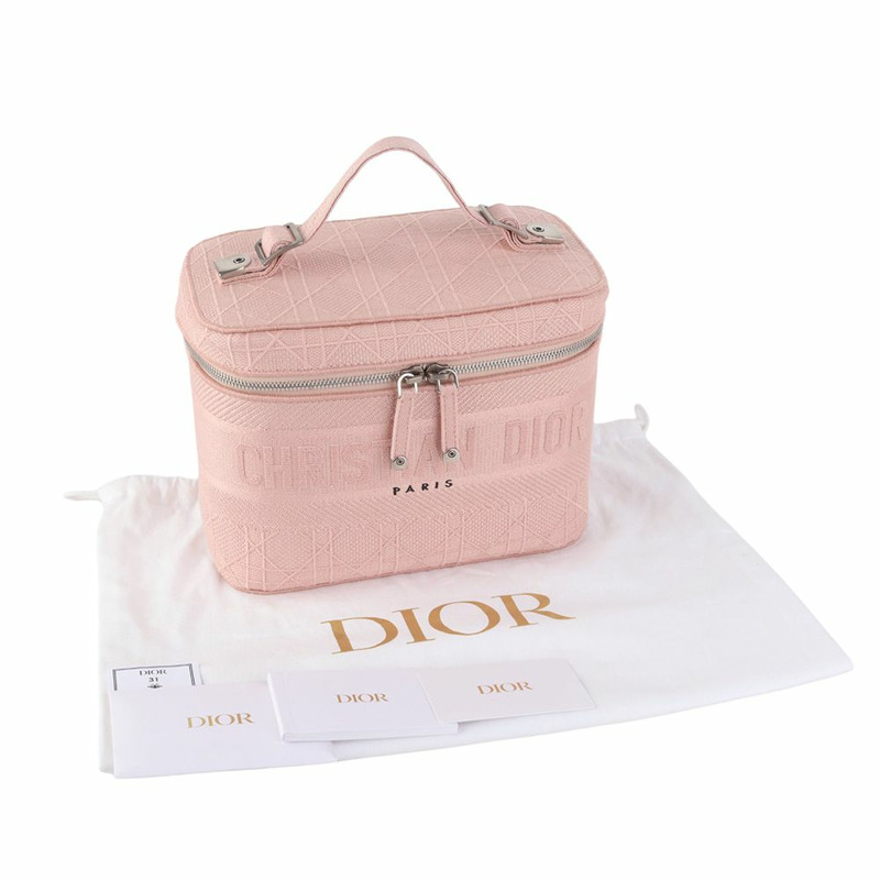 【包稅】DIOR S5480VREY Cannage刺繡旅行化妝手提包 36121Y-7