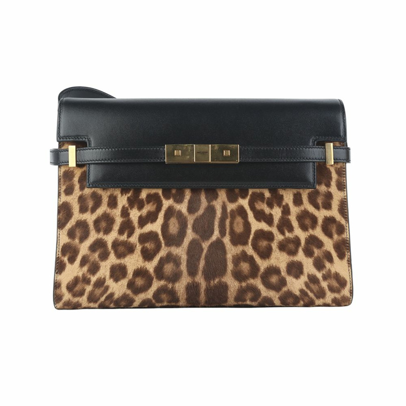 【包稅】SAINT LAURENT 豹紋曼哈頓單肩包 中 36123-2-0