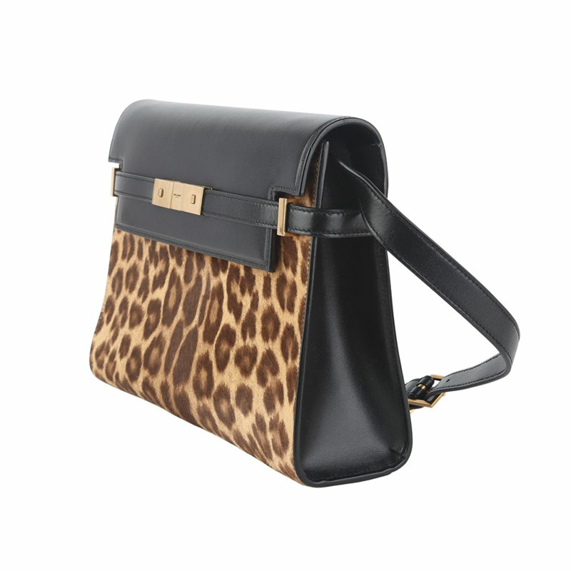 【包稅】SAINT LAURENT 豹紋曼哈頓單肩包 中 36123-2-1