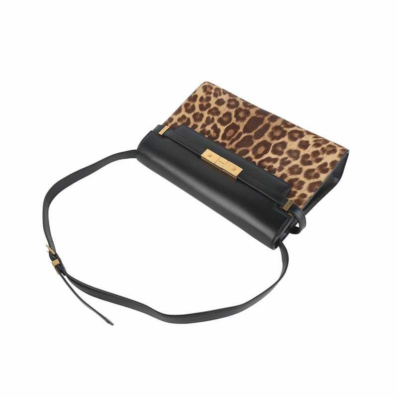 【包稅】SAINT LAURENT 豹紋曼哈頓單肩包 中 36123-2-3