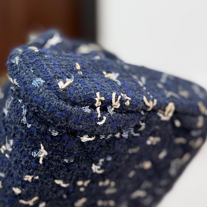 CHANEL 香奈兒 藍色 毛呢 編織 鍊條包 肩背包 側背包-21