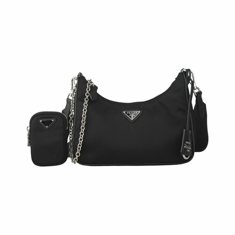 【包稅】PRADA 1BH204 復刻版 Saffiano 皮革飾邊 Re-nylon 斜背包 36127-1
