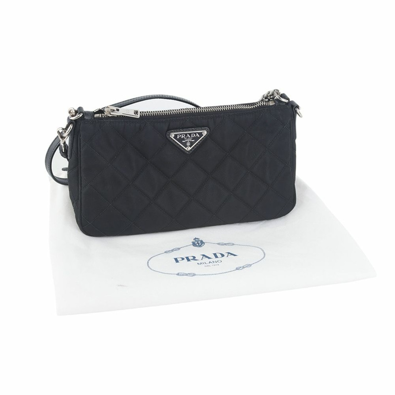 【包稅】PRADA Pocono尼龍絎縫鏈條迷你斜背包 36148Y-7